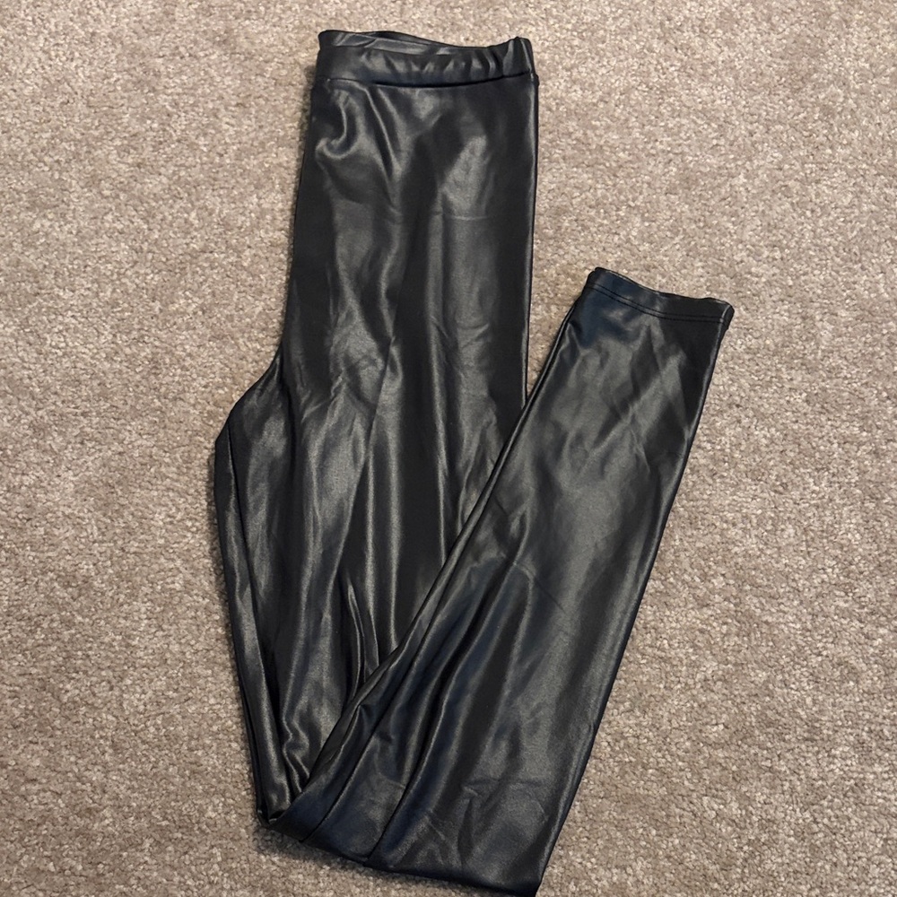 Free Press Black Faux Leather Leggings